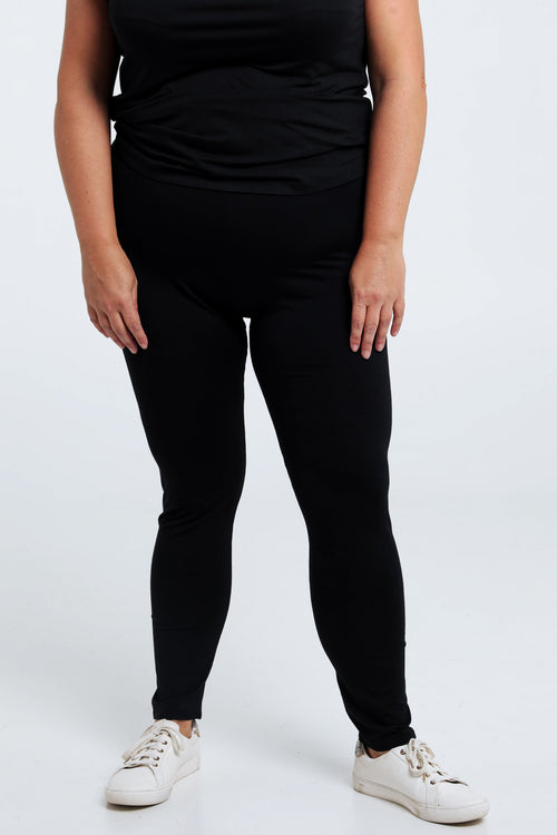 Unifarbene schmale 7/8-Leggings aus Viskose-Paprika-1