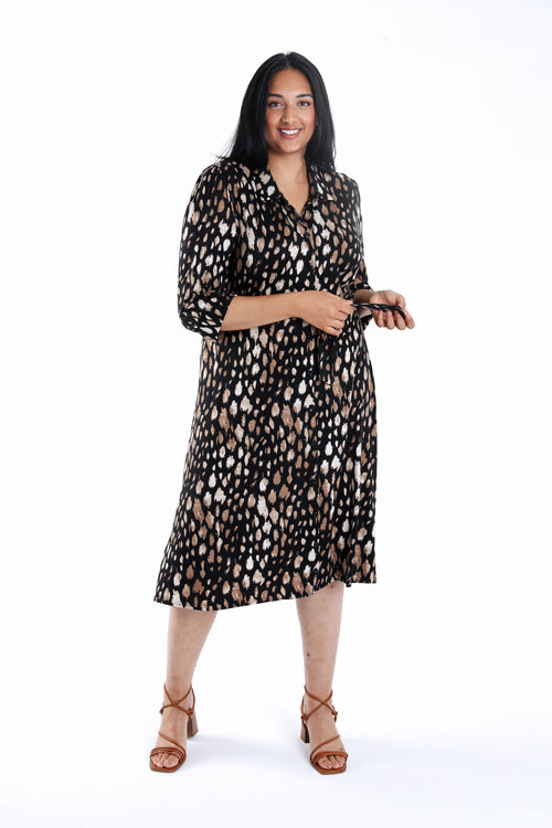 Bedrucktes Hemdkleid mit Animal-Print-Paprika-8
