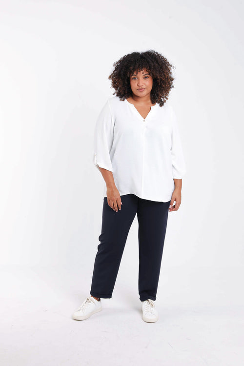 Blouse unie détail bijoux-Paprika-7