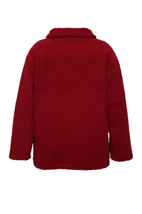 Einfarbiger Teddy-Mantel-Paprika-9