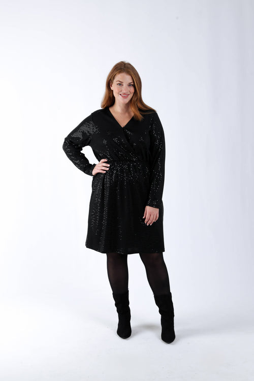 Kurzes Kleid mit Glitzereffekt-Paprika-6