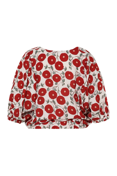 Blusenshirt mit Blumenmuster-Paprika-11