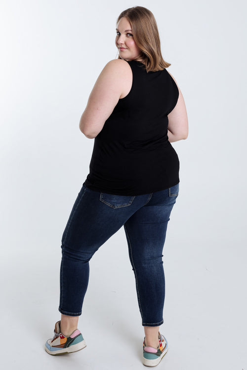 Débardeur uni en viscose-Paprika-1