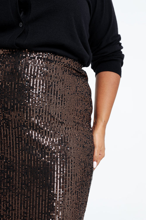 Mittellanger Paillettenrock-Paprika-4