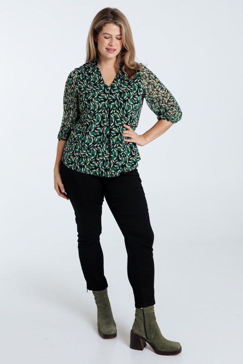 T-Shirt mit Blätterdruck-Paprika-7