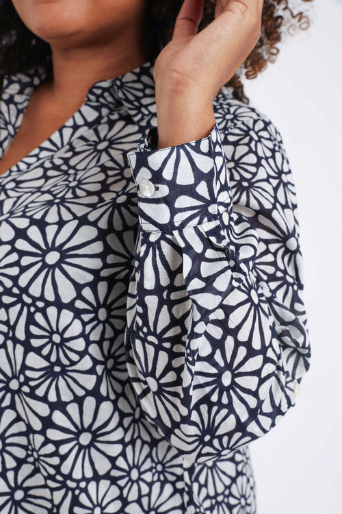 Bedruckte Bluse aus Baumwolle-Paprika-6