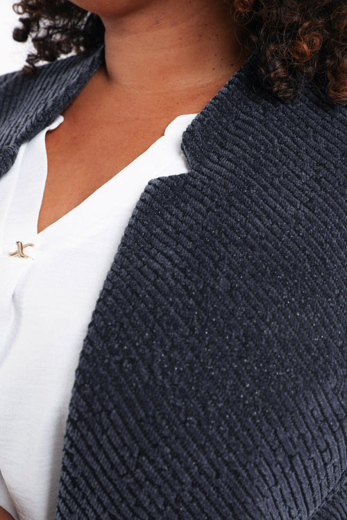 Veste jacquard bicolore avec lurex-Paprika-4