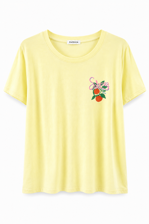 T-shirt en coton imprimé oranges-Paprika-1