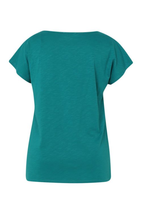 Einfarbiges T-Shirt mit Enjoy-Stickerei und Pailletten-Paprika-11