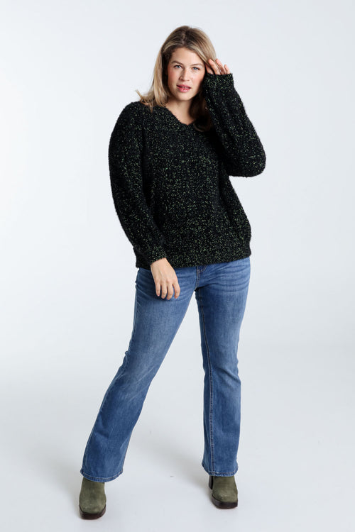 Schlichter Popcorn-Strickpullover-Paprika-8