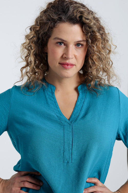 Einfarbiges Tunika-Kleid-Paprika-6