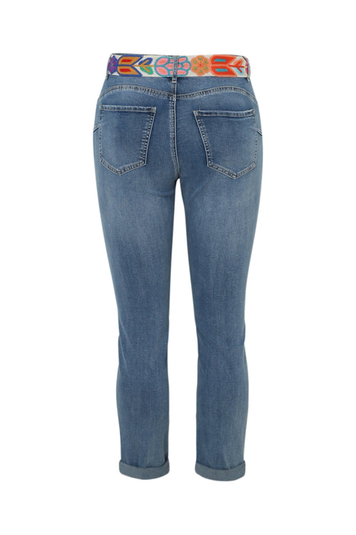 Slimfit-Jeans 3/4 mit Gürtel-Paprika-11