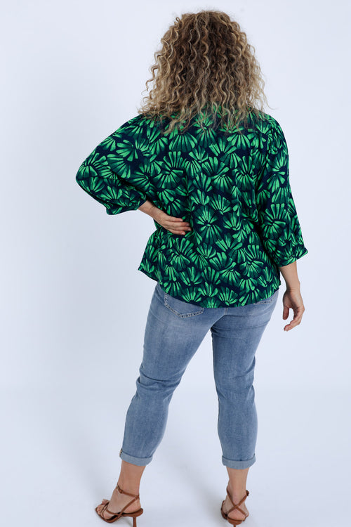 Blouse en viscose imprimé floral-Paprika-2