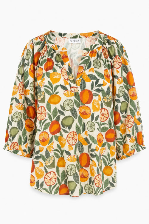 Blouse imprimé agrumes-Paprika-11
