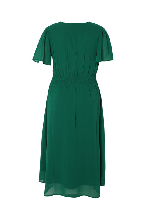 Lange unifarbene Viskosekleid-Paprika-2