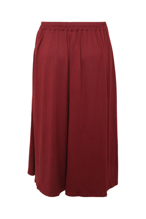 Jupe longue unie avec fente-Paprika-9