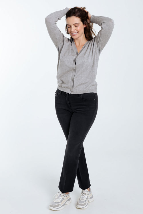Unifarbener Cardigan-Paprika-8