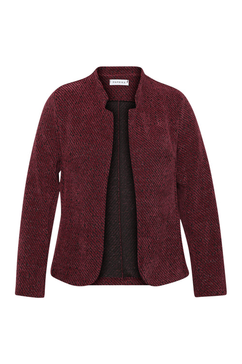 Zweifarbige Jacquard-Jacke mit Lurex-Paprika-1