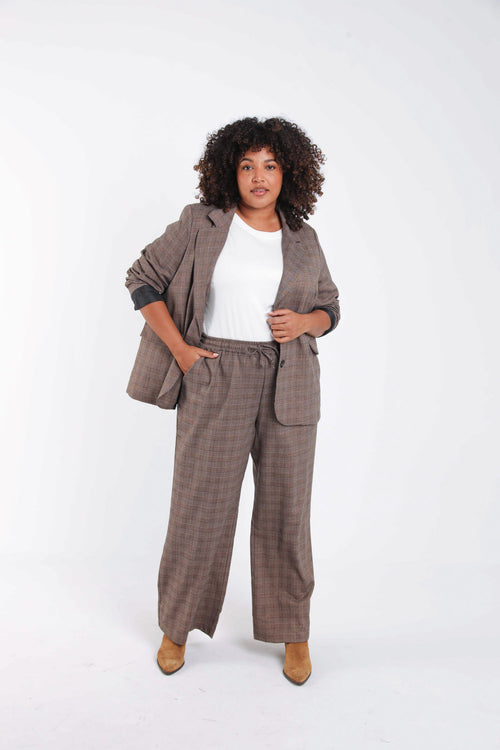 Blazer à carreaux avec lurex-Paprika-10