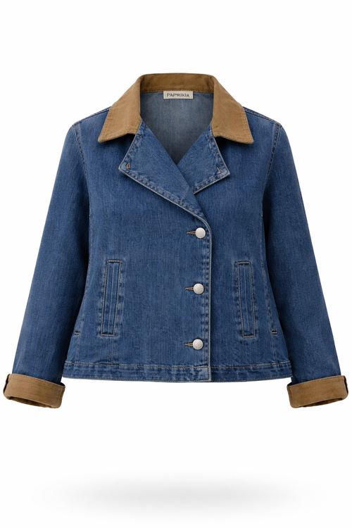 Jeansjacke mit Samt-Paprika-10