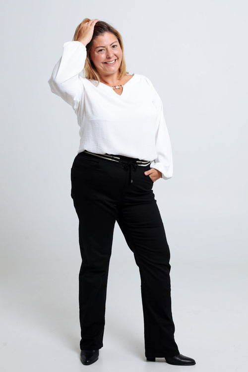 Gerade geschnittene, unifarbene Jeggings „Mia“ L32 mit Mesh-Sportgürtel-Paprika-7