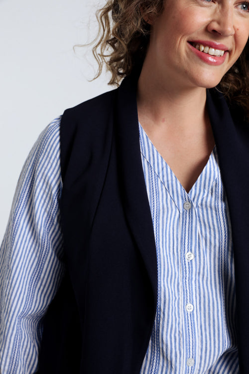 Einfarbiger Blazer-Weste-Paprika-5
