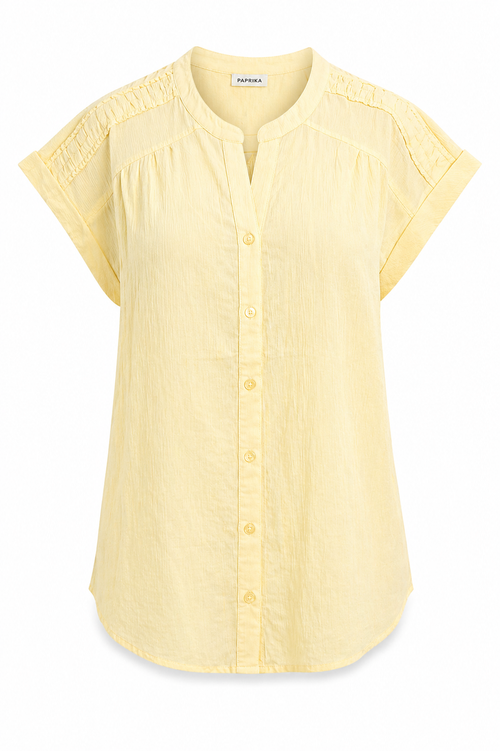 Top en coton uni-Paprika-1