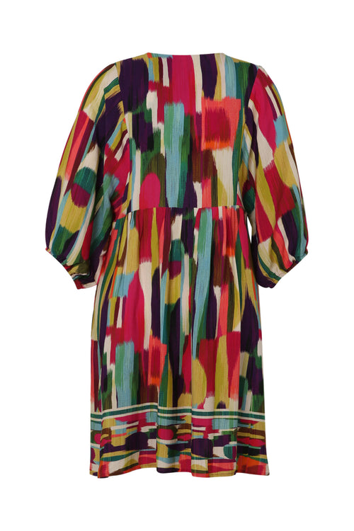 Kleid aus Viskose mit grafischem Muster-Paprika-11