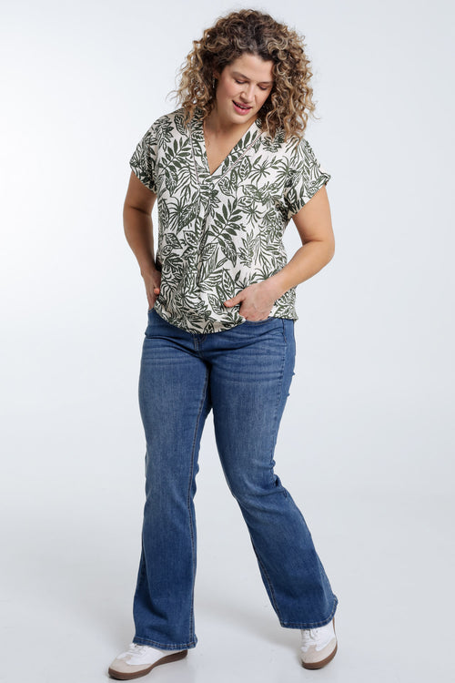  Bluse mit Blattmuster-Paprika-9