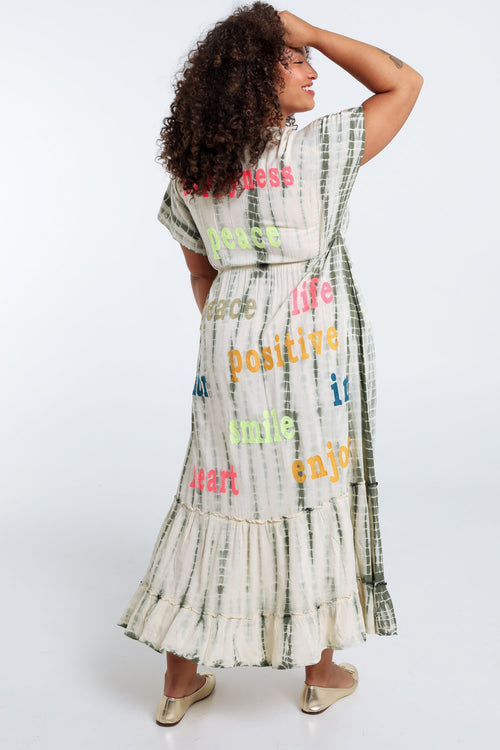 Langes Kleid aus bedruckter Viskose im Tie-Dye-Design-Paprika-2