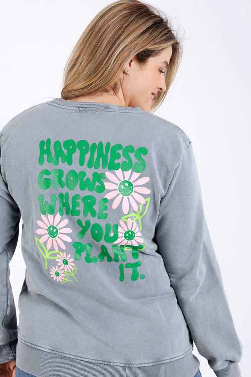 Sweat en coton imprimé fleuri-Paprika-4