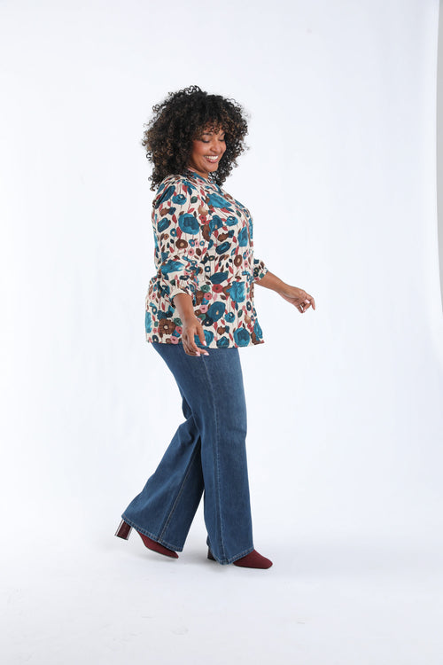 Blouse en viscose imprimé coquelicots-Paprika-6