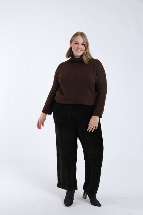 Pull tunique col roulé uni-Paprika-7