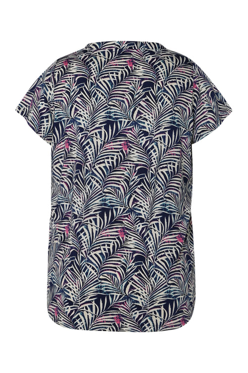T-shirt aus kaltem Netz mit Blattdruck-Paprika-2