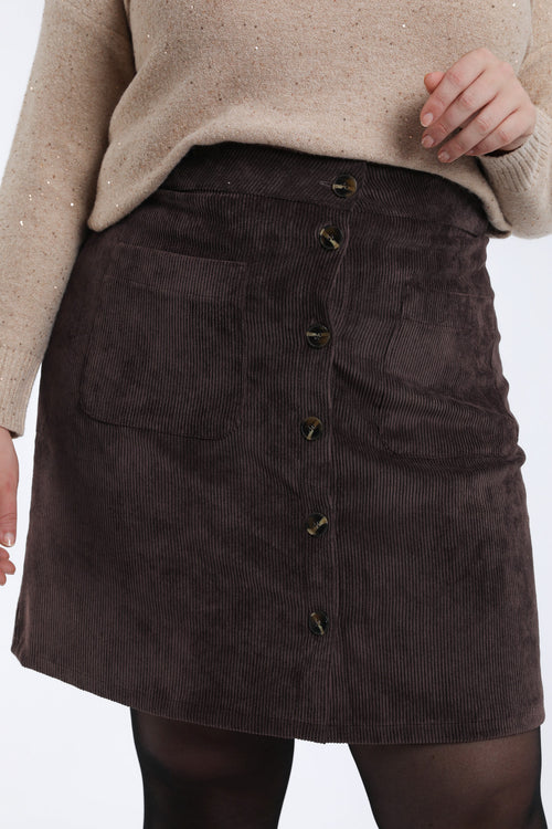 Jupe courte en velours-Paprika-4