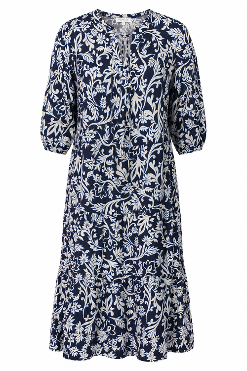 Langes Kleid aus Viskose mit zweifarbigem Paisley-Muster-Paprika-1
