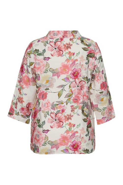 Bluse aus bedrucktem Viskose mit Blumenmuster-Paprika-9