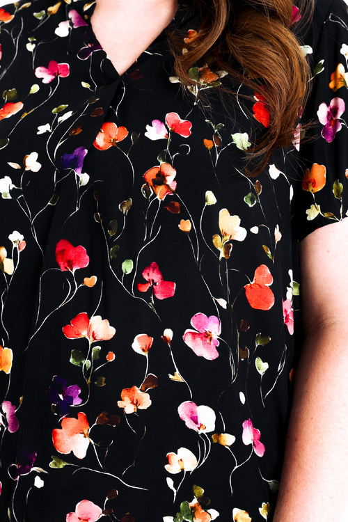 Bluse aus Viskose mit Blumenmuster-Paprika-5