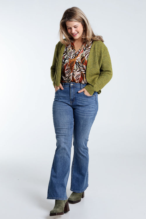 Kurze, unifarbene Strickjacke zum Kleid aus Wolle-Paprika-9