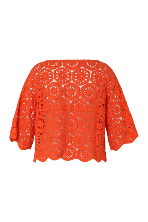 Einfarbiger Häkelpullover-Paprika-11