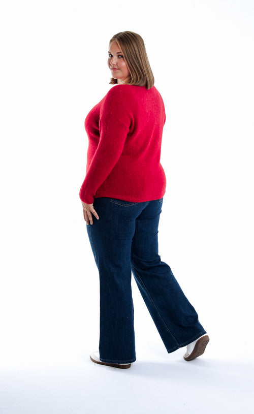 Pull avec alpaga uni-Paprika-3
