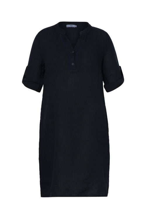 Leinen-Tunika-Kleid uni-Paprika-1