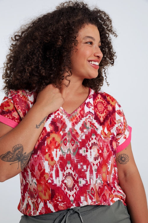 Ethnisch bedrucktes T-Shirt-Paprika-4