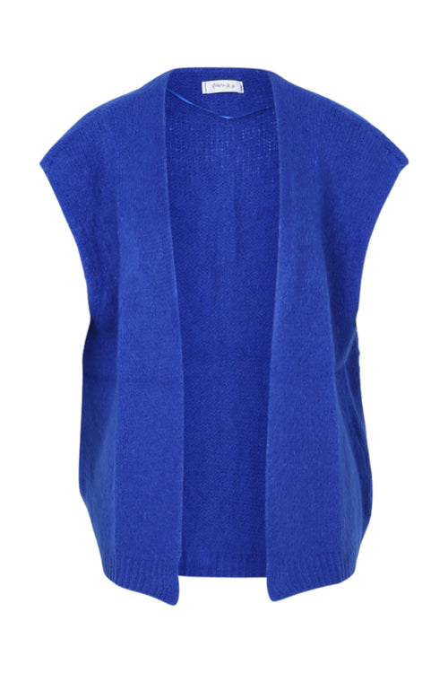 Unifarbene, ärmellose Strickjacke -Paprika-10