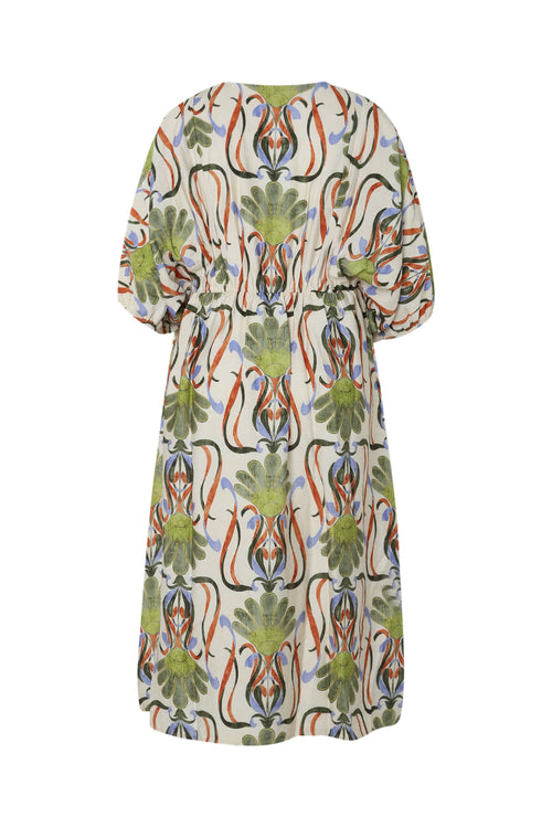 Lange Kleid aus bedruckter Viskose mit Blumenmuster-Paprika-11