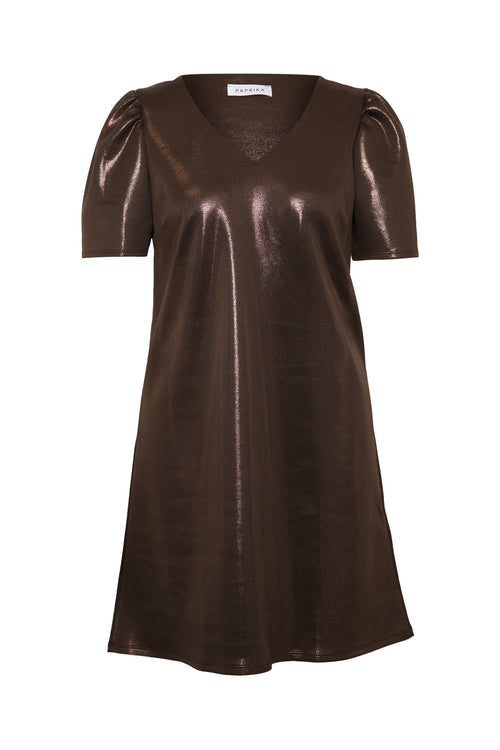 Robe unie effet satiné-Paprika-2