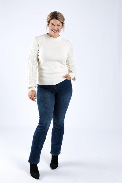 Uni-Pullover mit Chevron-Ärmeln-Paprika-6