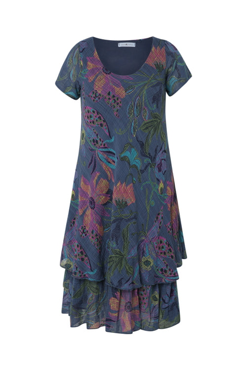 Kleid aus Baumwoll-Gaze mit Blumenmuster-Paprika-10