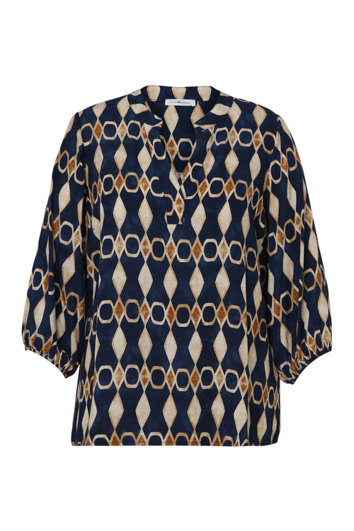 Bluse aus Viskose mit grafischem Print-Paprika-10