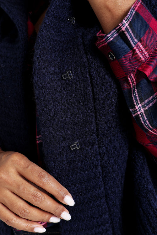 Kurze, unifarbene, ärmellose Strickjacke mit Stehkragen-Paprika-5